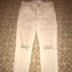 7 For All Man Kind Tan Ripped Jeans
